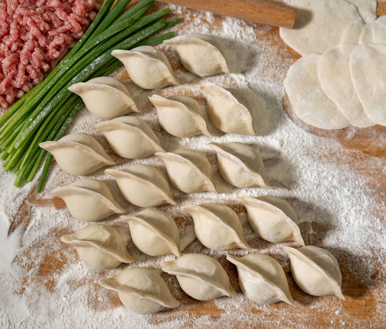 Frozen Pork & Chive Dumpling（20 pcs) - Frozen, 20 pieces per bag. Succulent pork dumplings enhanced with the vibrant an | Frozen Dumplings