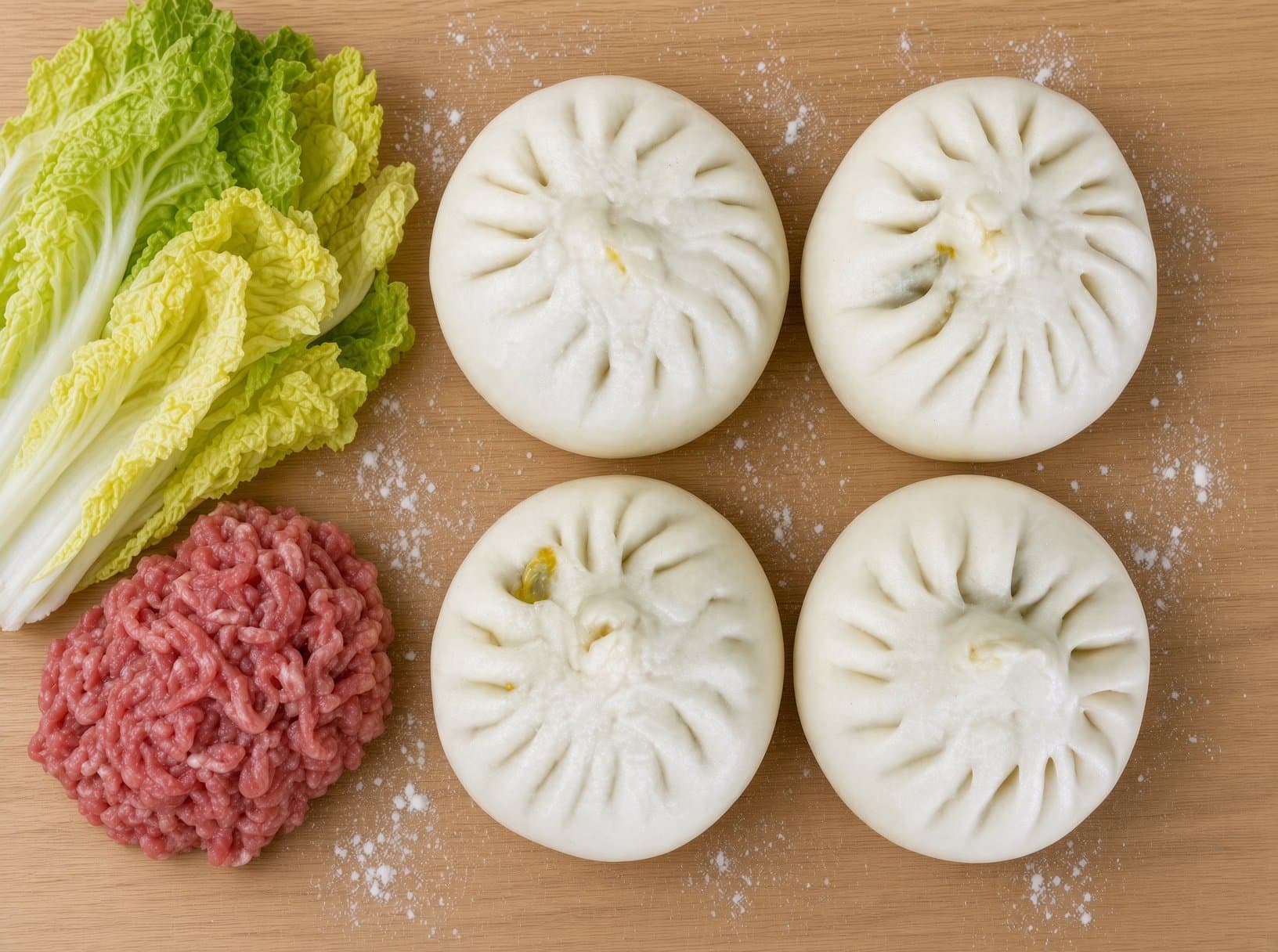 白菜牛肉包 (4 pcs) - 白菜牛肉包 | 包子