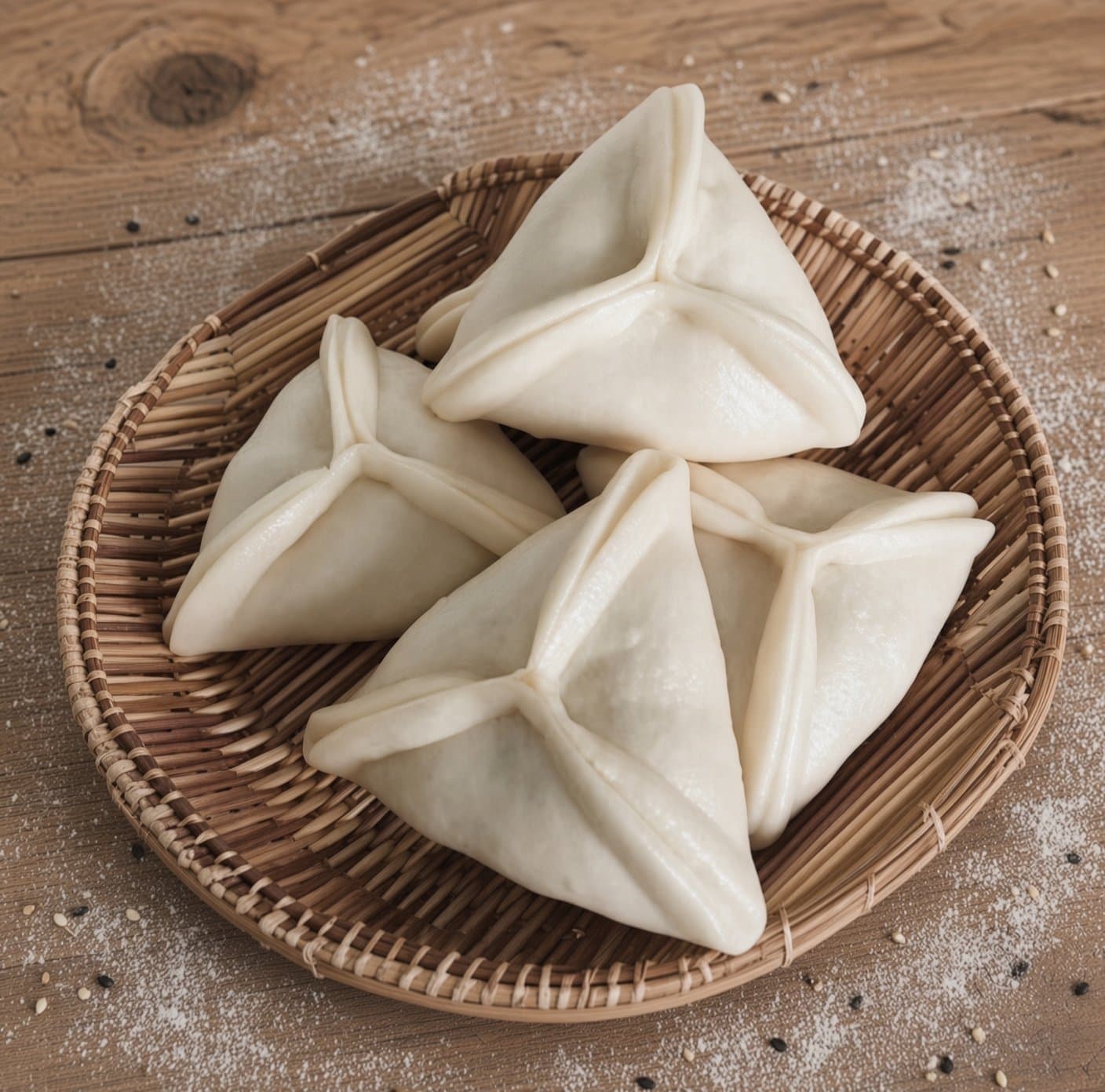 糖三角 (4 pcs) - 糖三角,黑芝麻糖馅,蒸制松软。4只。 | 包子